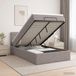 Maison Exclusive Lit Ottoman avec matelas et éclairage LED taupe, dimensions 120 x 190 cm, revêtement en tissu