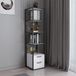 Moderne boekenplank, zwart en wit, 39 x 39 x 160 cm, 100% melamine gecoat deeltjesbord, 18 mm dik, stevig metalen frame, stijlvolle opslag voor thuis en op kantoor