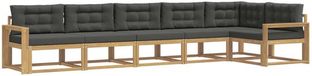 vidaXL Hoek loungeset 6 zitplekken Polyester Blanc et anthracite