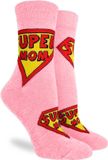 Malinsi® Grappige Sokken SuperMom - Leuke Huissokken Dames - Gekke Cadeaus Cadeautjes Volwassenen - Funny Socks Geschenkset met Tekst - Cadeau voor Vrouwen Mama Moeder Oma Superman - Moederdag Cadeautje Geschenk Giftset Verjaardag Kerstsokken