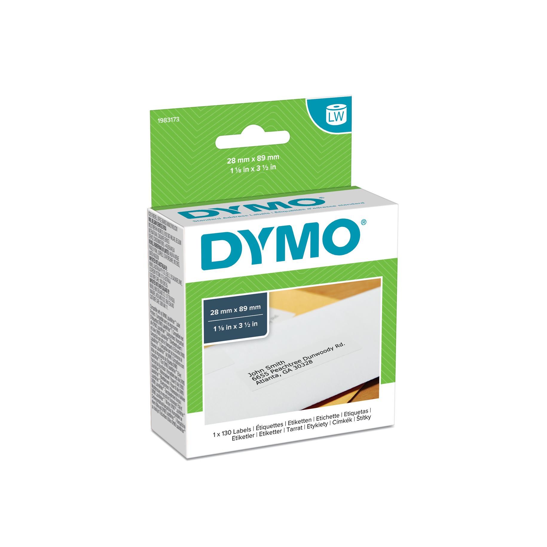 DYMO 1983173 LabelWriter Printeretiketten - Wit - Papier - 2.8 x 8.9 cm - 130 labels