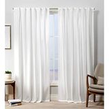 Exclusive Home zwaar lichtfilterend fluwelen gordijn met verborgen lussen, 1 paar, 132 x 213 cm, winterwit