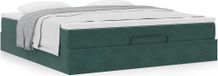 Maison Exclusive - Cadre de lit ottoman avec matelas vert foncé 180x200 cm velours