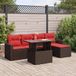 Maison Exclusive - Ensemble de meubles de jardin 6 pièces avec canapé, coussins inclus, en polyrotin marron avec un cadre en bois d'acacia