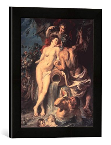 kunst für alle Ingelijste afbeelding van Peter Paul Rubens De verbinding van het water met de aarde, kunstdruk in hoogwaardige handgemaakte fotolijst, 30 x 40 cm, zwart mat