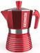 Pedrini ppl spa Pedrini Infinity Passion Espressokocher Aluminium Rood 3 Tassen