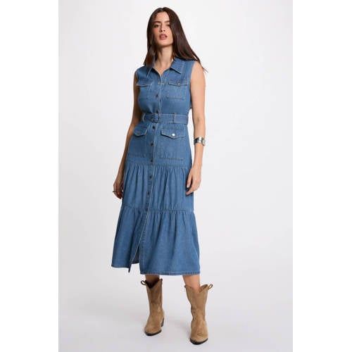 Morgan denim blousejurk medium blue