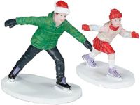 Luville - Patinage sur glace homme et fille - Lot de 2 - Plastique multicolore - 6 cm