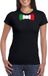Bellatio Decorations Shoppartners Bv Zwart t-shirt met Italiaanse vlag strikje dames - Italie supporter XXL