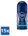 NIVEA MEN 15 stuks heren deodorant roller, frisse geur van zeebad, 50 ml, voor twee toepassingen, zweetwerend