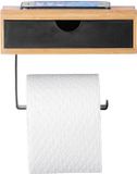 Wenco WENKO Toiletpapierhouder bamboe met praktische legplank