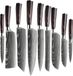 Shinrai Japan Shinrai Knives Messenset - 9 delig - Japans Design - Roestvrijstaal - Houten Handgreep