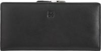 DuDu Portemonnee RFID-bescherming Leer 19.5 cm - Dames - Horizontaal - Zwart Rose