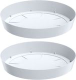 Prosperplast Opvangschaal/onderschaal voor bloempot/plantenpot - 2x - wit - rond - Dia 19 cm