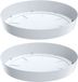 Prosperplast Opvangschaal/onderschaal voor bloempot/plantenpot - 2x - wit - rond - Dia 19 cm