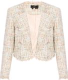 faina Blazer met siersteentjes, lange mouw, knoopsluiting, geruit, aqua