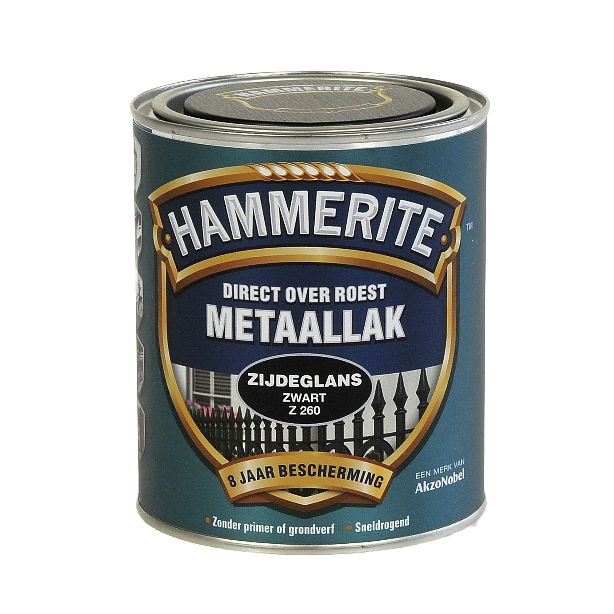 Hammerite direct over roest metaallak zijdeglans zwart - 750 ml