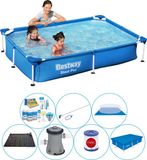 Steel Pro Rechthoekig 221x150x43 cm - Zwembad Met Accessoires