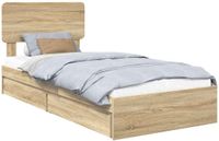 vidaXL lit de rangement avec tiroir Sonoma Chêne 75 x 190 cm Bois transformé