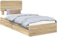 vidaXL lit de rangement avec tiroir Sonoma Chêne 75 x 190 cm Bois transformé