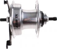 Sturmey Archer Versnellingsnaaf 3 snelheden 90 mm trommelremnaaf 36-gaats Zilver
