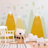 Ambiance Sticker Muursticker Kinderkamer Scandinavisch Berglandschap 60x90cm