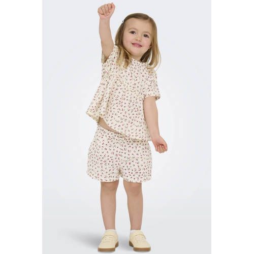 ONLY KIDS ONLY MINI gebloemde casual short ecru