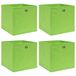 VidaXL Opbergboxen 4 stuks Niet-geweven stof (TNT) Groen 32x32x32 cm