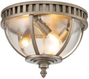 Kichler Halleron LED Buitenlamp Plafond - 3x E14 - 40W - IP44 - Dimbaar - Burnished Bronze