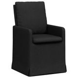 vidaXL - Eetstoelen - 2 st - Stof - Zwart - 57 x 67 x 98 cm