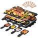 OEM Raclette-grill 2-in-1 voor 8 personen, elektrisch, met omkeerbare plaat