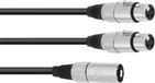 Omnitronic 30225207 XLR Adapterkabel [1x XLR-stekker 3-polig - 2x XLR-bus 3-polig] 0.50 m Zwart
