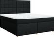 vidaXL Boxspring met matras stof zwart 180x200 cm