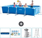 Intex Rechthoekig Frame Zwembad - 450 x 220 x 84 cm - Blauw - Compleet Pakket