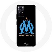 Maniacase Hoesjes voor Xiaomi Redmi Note 11s 5G Logo Olympique de Marseille Zwarte Achtergrond