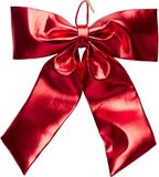 Merkloos / Sans marque Koopman International Grote decoratie strik - 68 x 80 cm - rood - metallic - polyester - kerstversiering