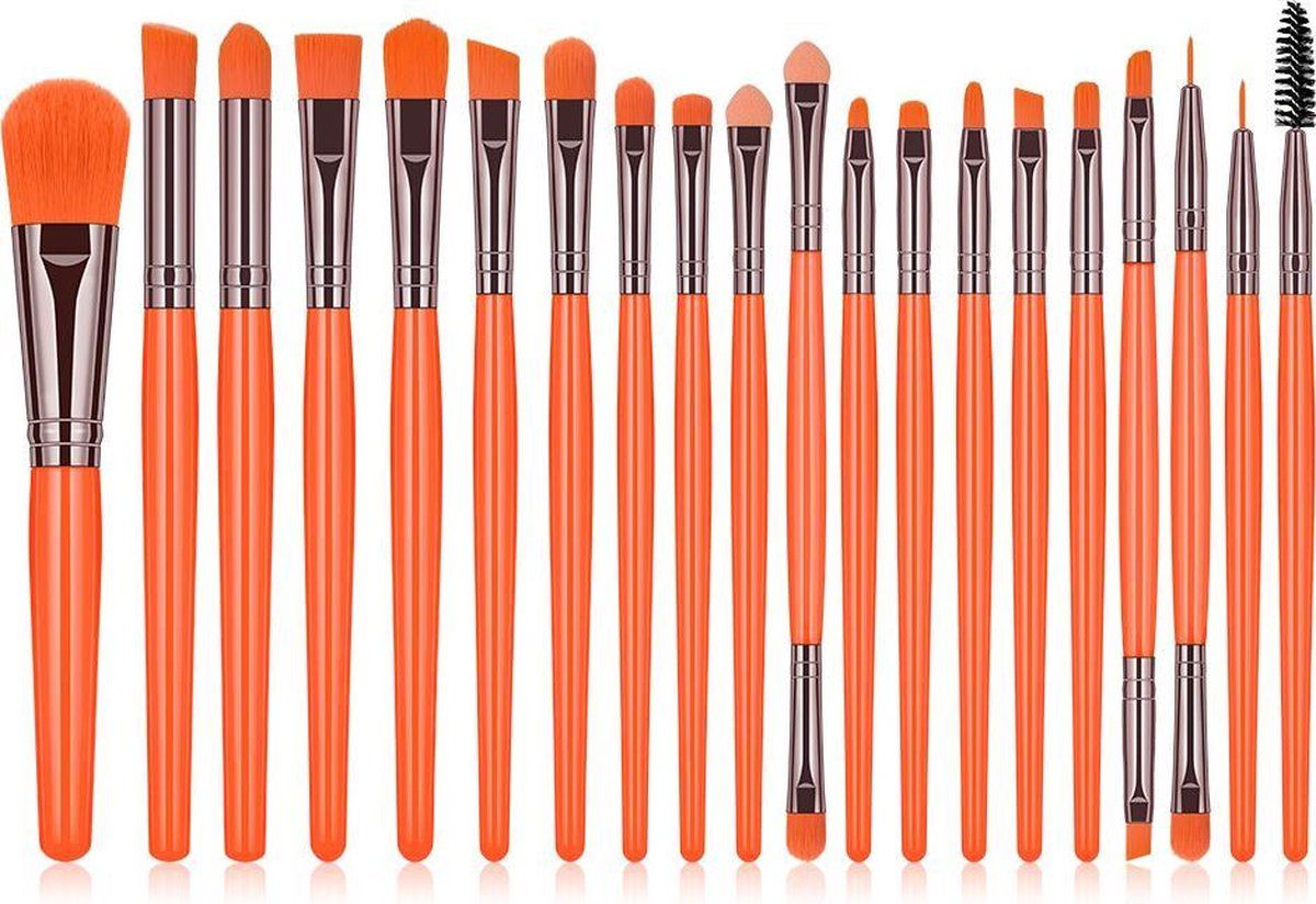 Vardaan Professionele Make-up Kwastenset - 20-delig - Oranje-Zilver