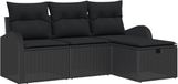 vidaXL Banc de jardin noir poly rotin