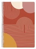 Clairefontaine 116066C - Spiraalschrift in Warme Tinten en Geometrische Vormen - A4 21x29,7 cm - 148 Gelinieerde Pagina's met Marge Ivoorpapier 90g - Terracotta Collectie - 2 designs willekeurig