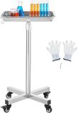 Merkloos / Sans marque Shanghai Sishun Technology Co., Ltd Mayostandaard, Roestvrij Staal, Draagvermogen 35 Lbs, Instelbare Hoogte 25,2“-39,8”, Medisch Plateau Op Wieltjes met Verwijderbaar Plateau voor Spa, Salon, Kliniek, Persoonlijke Verzorging