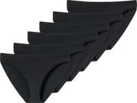 Uncover by Schiesser Schiesser Uncover Slip Set van 6 Zwart Effen Katoen/Elastaan Dames XL