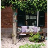 Anna's collection Buiten of tuin sier kussens - lila paars - 45 x 45 cm - binnen/buiten - zitkussens tuinbank