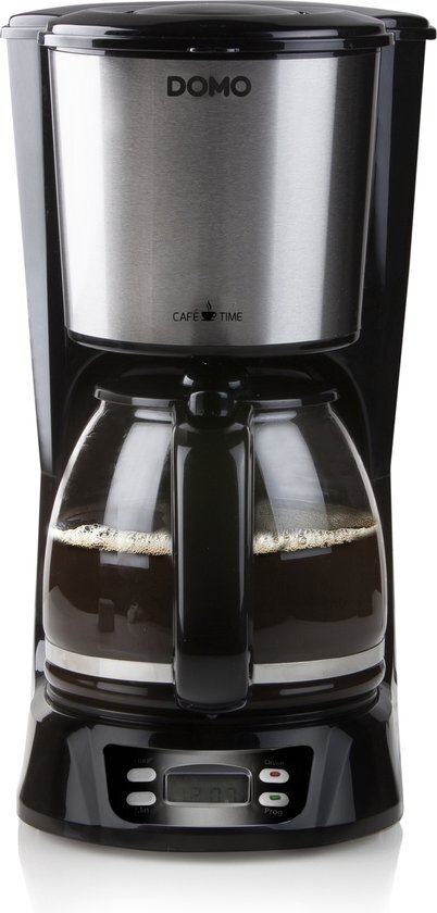 Domo - DO1065K - koffie - koffiezetapparaat- LCD scherm - 1,5 L - timer - zwart, chrome