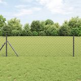 vidaXL Gaashek met grondbevestiging 25 x 0,6 m PVC-Coated Staal Grijs