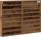vidaXL Displaykast Muurmontage Oudhout 100 x 8,5 x 75 cm Bewerkt hout