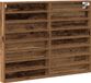 vidaXL Displaykast Muurmontage Oudhout 100 x 8,5 x 75 cm Bewerkt hout
