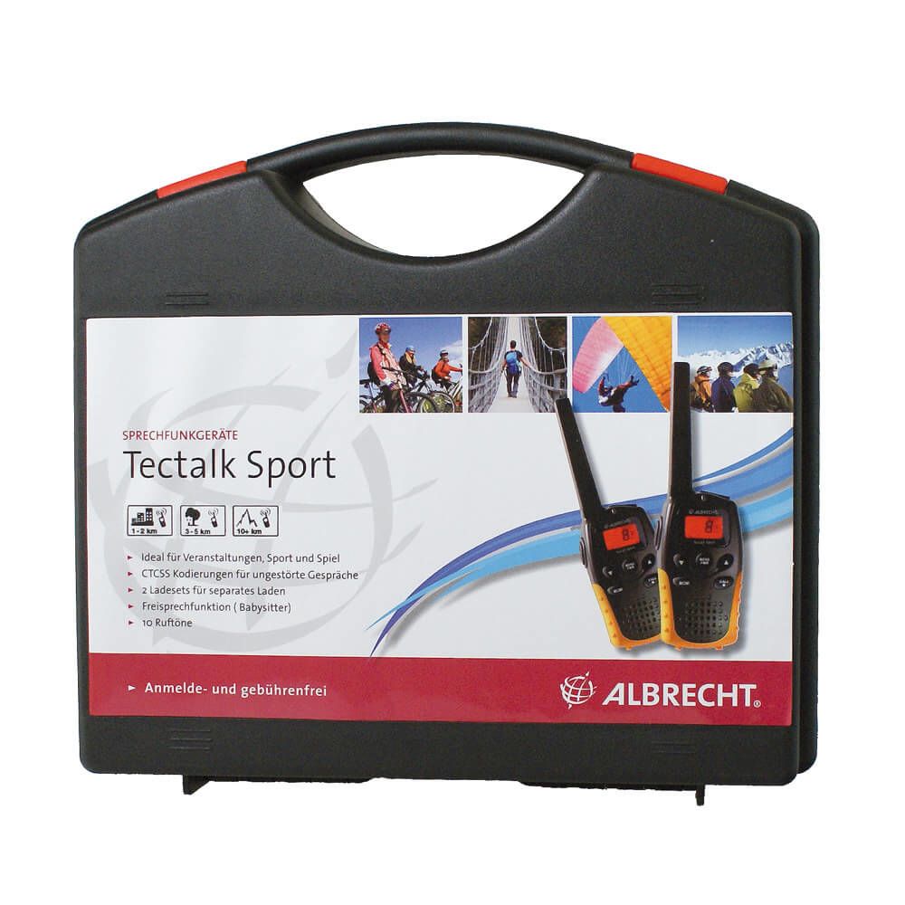 Albrecht Tectalk Sport PMR portofoon kofferset - Zwart/Geel - 446 kanalen - 10 km bereik