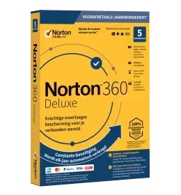 Norton 360 Deluxe | Jaarabonnement | 5 Apparaten | De nieuwste versie