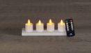 Anna's Collection Bougies LED rechargeables - 4x - Blanc - Station de recharge - Télécommande