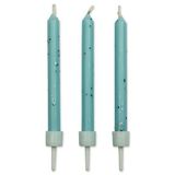 PME CA025 Blauwe Verjaardagskaarsjes met Glitter, 10 stuks